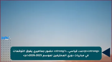<p><strong>عدد قياسي..</strong> حضور جماهيري يفوق التوقعات في مباريات دوري المحترفين لموسم 2025-2026</p>